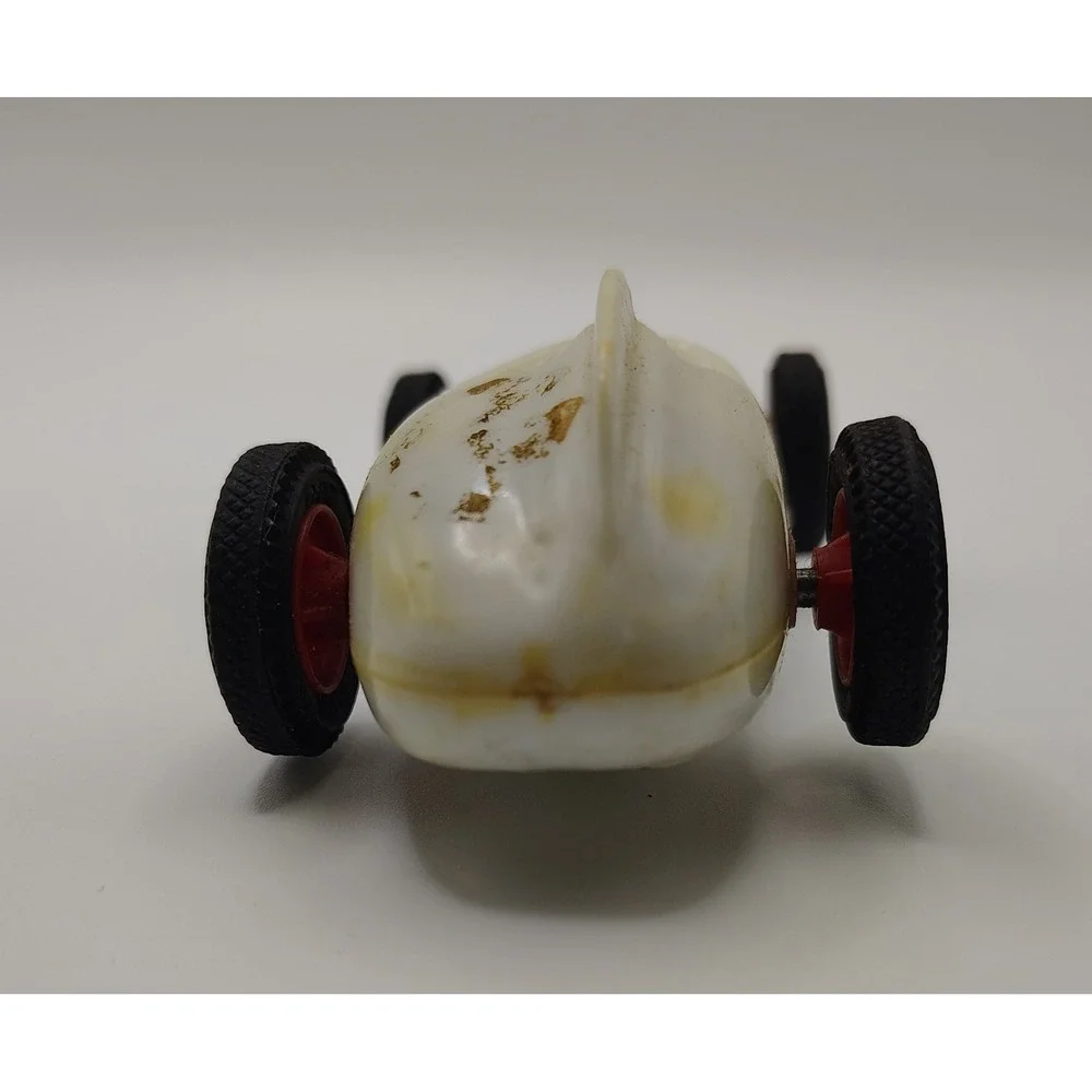 Vintage Eldon Indy Slot Cream‎ Colored Friction Powered Race Car Toy